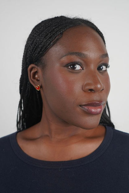 Viola's Red Heart Studs