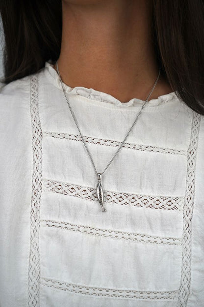 Mira's Fish Necklace In Silver